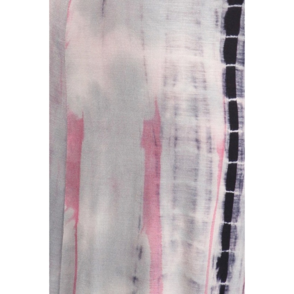 Silver & Pink Tie Dye High Waist Bohemian Wide Leg Palazzo Lounge Casual Pants - Picture 5 of 6